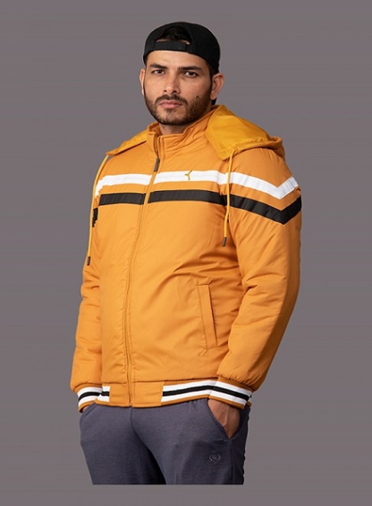 Mustard Winter Jacket Hooded with RIB Fashion