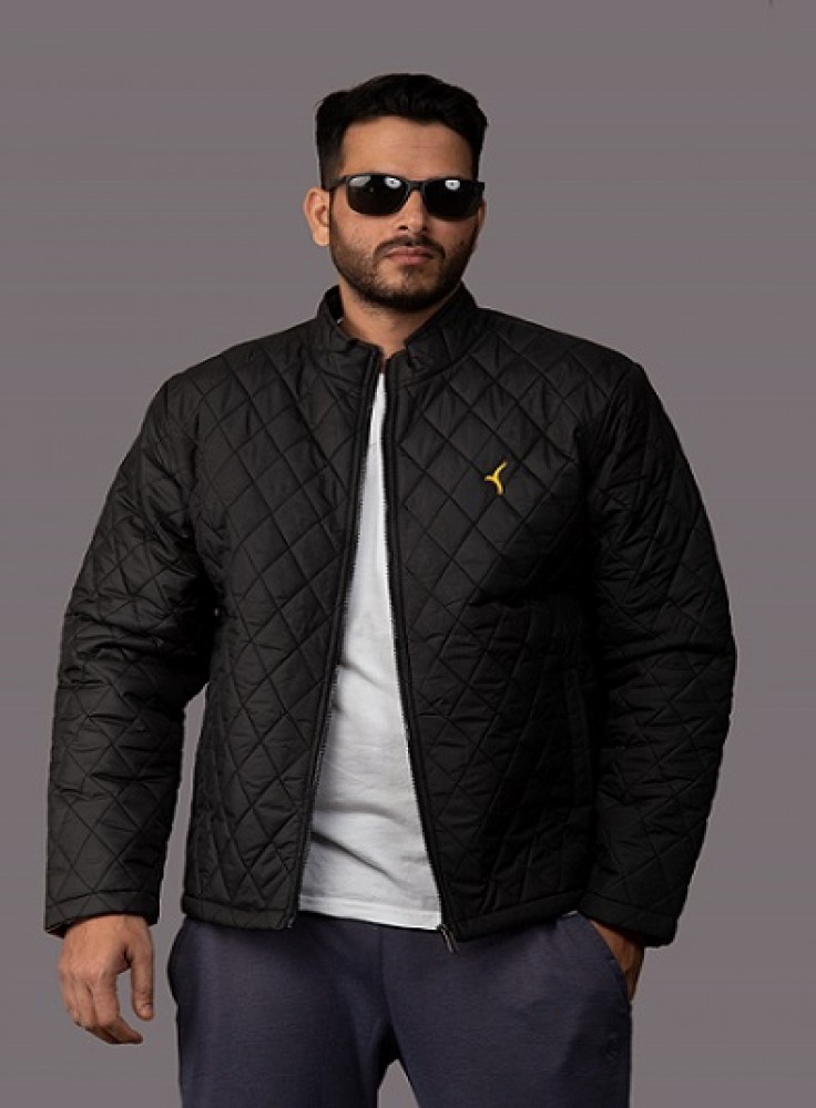 Full Sleeve Quilted Black Winter Jacket