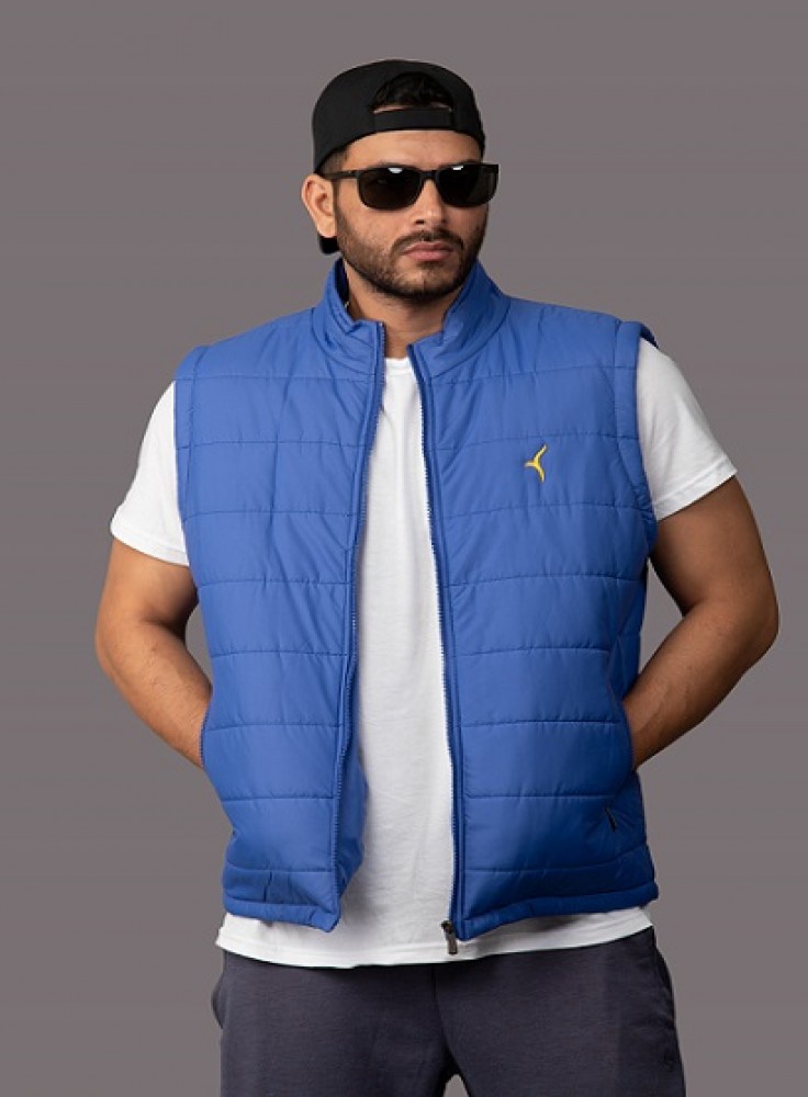 Sleeveless Quilted Peacock Blue Winter Jacket