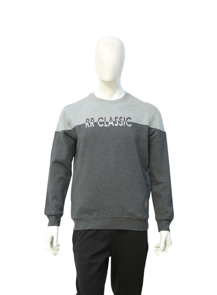 Crew Neck Fashion Medium Grey Sweat Shirt