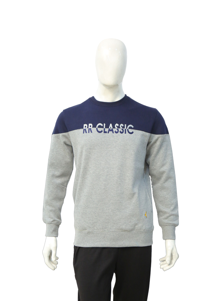 Crew Neck Fashion Light Grey Sweat Shirt