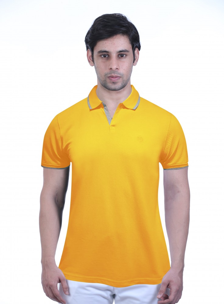 Golden Yellow Slim Fit Polo T-Shirt
