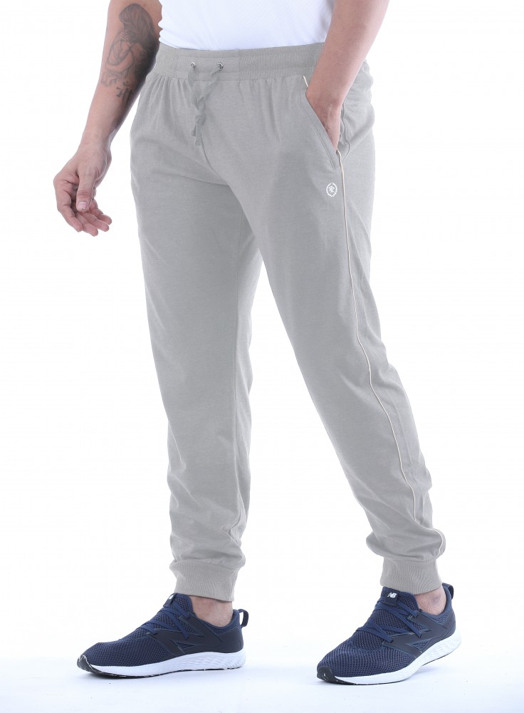 Light Grey Jogger with Beige Stripe