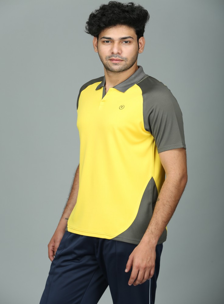 Golden Yellow and Dark Grey Dry Fit T-Shirt