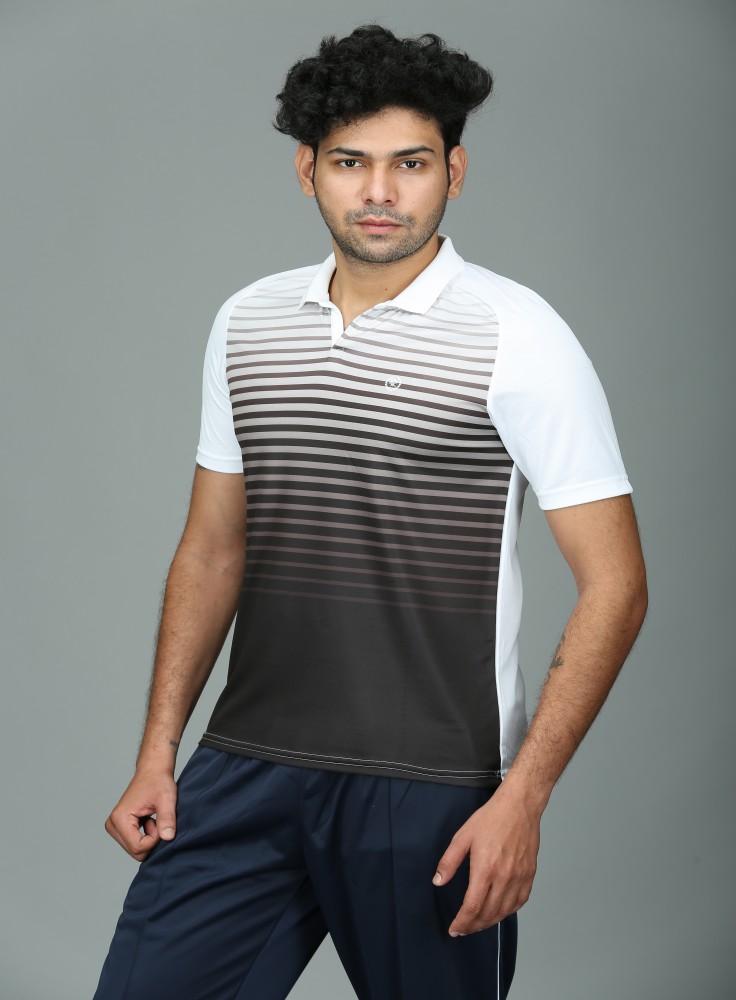White Sublimation T-Shirt with Black Pattern
