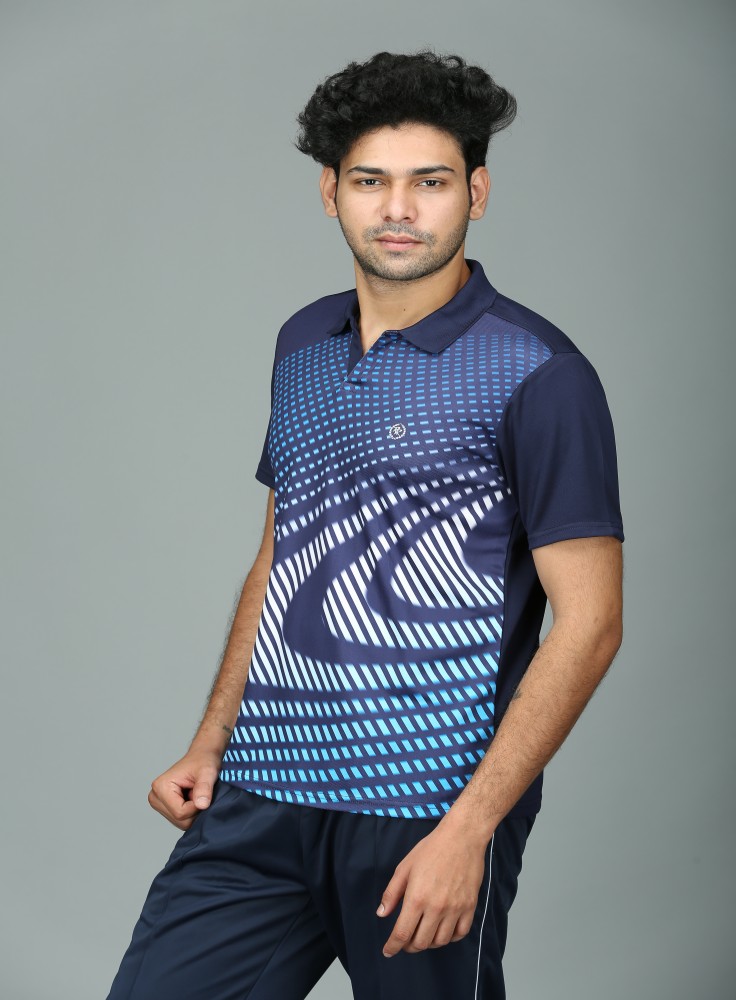 Buy Black Sublimation T-Shirt with Navy Blue Pattern for Men Online at ...