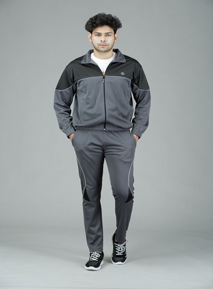 Dark Grey Track Suit with Black Strip