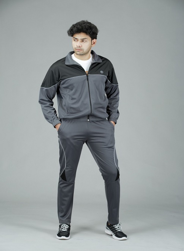 Dark Grey Track Suit with Black Strip