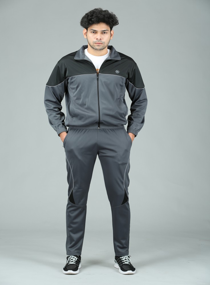 Dark Grey Track Suit with Black Strip