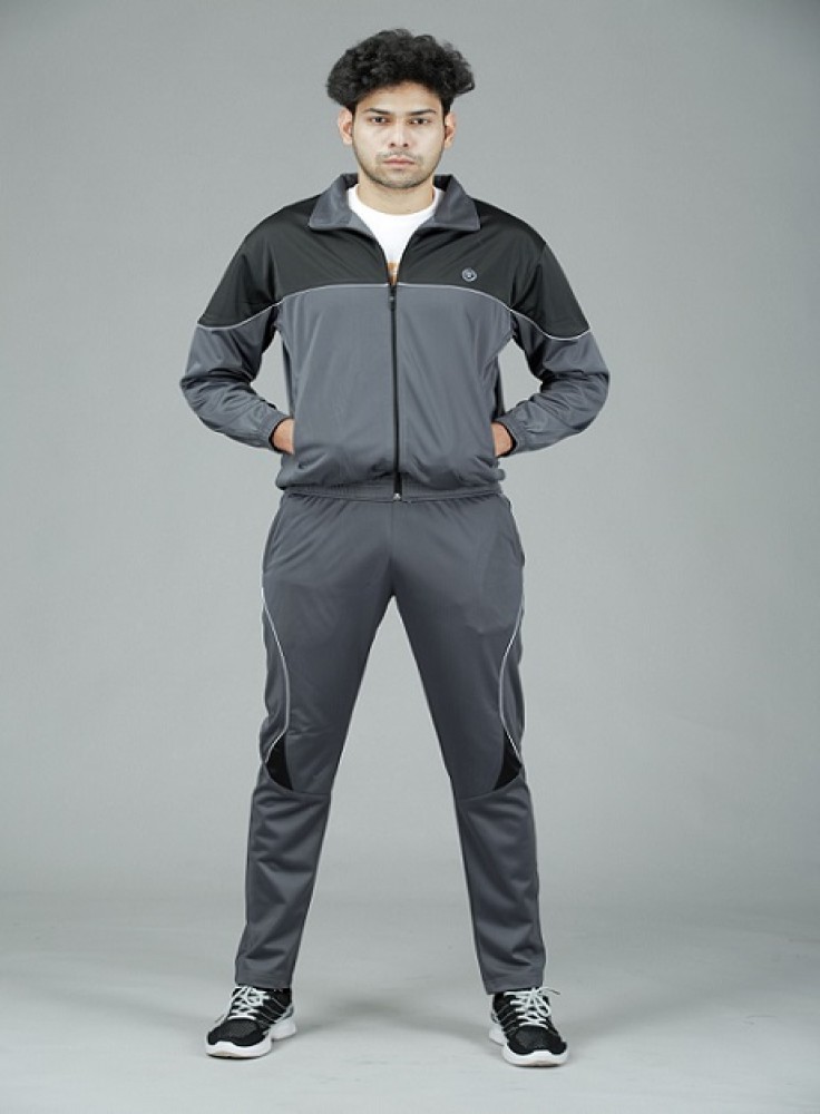 Dark Grey Track Suit with Black Strip