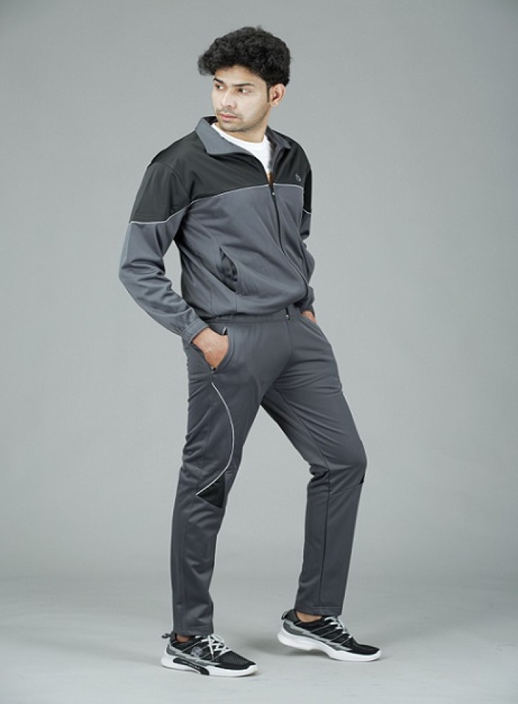 Dark Grey Track Suit with Black Strip