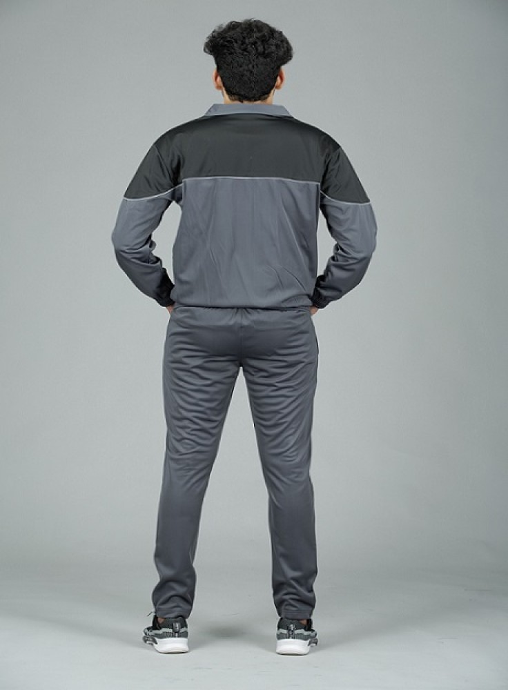 Dark Grey Track Suit with Black Strip