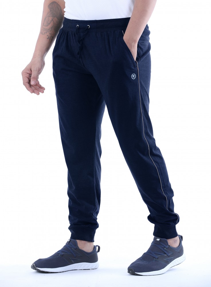 Navy Blue Jogger with White Stripe