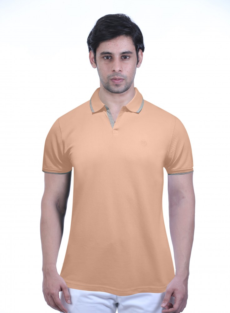 Light Orange Slim Fit Polo T-Shirt
