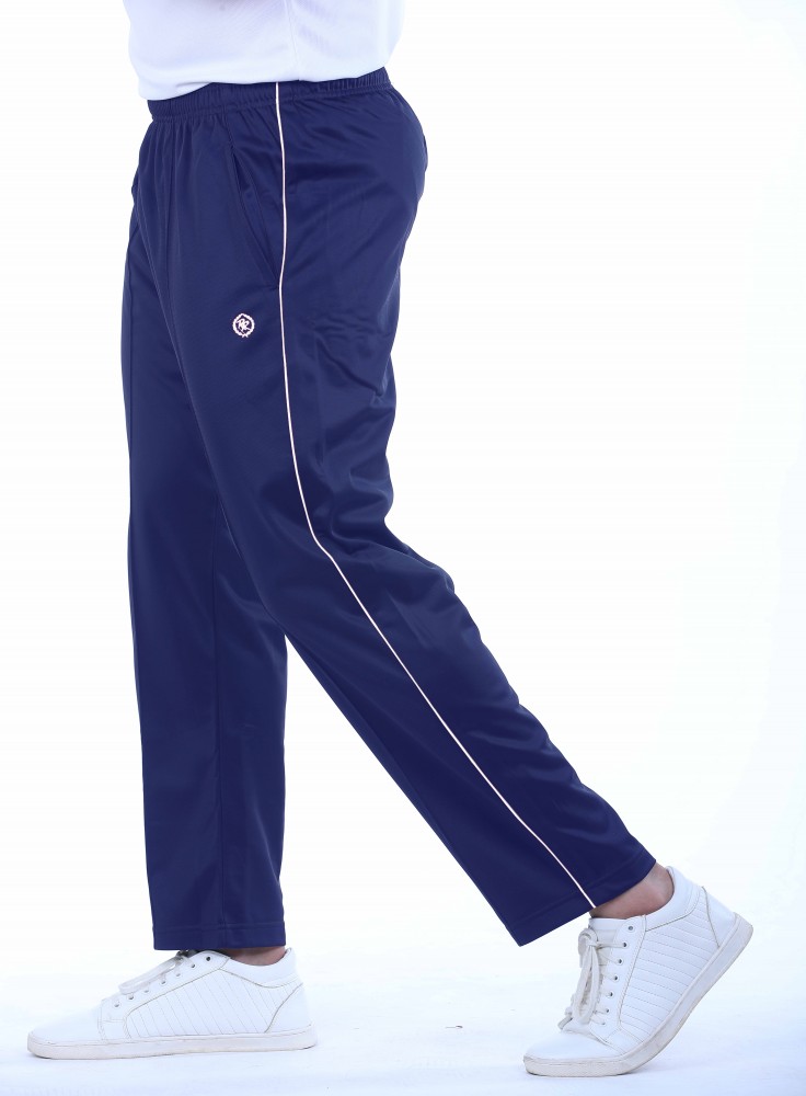 Navy Blue Regular Fit Track Pant with White Strip