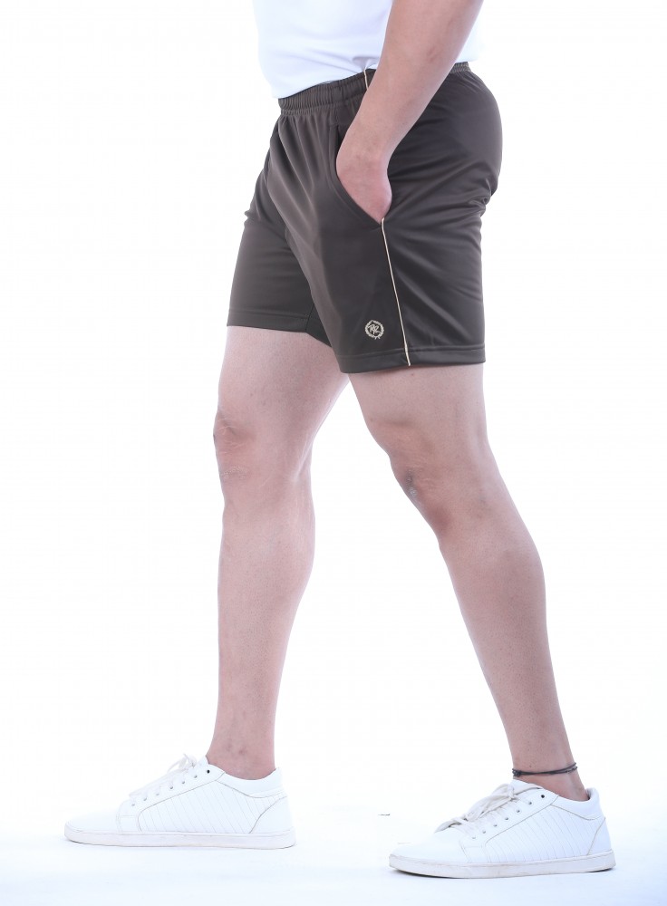 Snuff Athletic Short with Beige Stripe