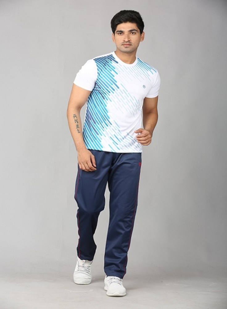 Navy Blue Jogging Wear with Blue Stripped White T-Shirt