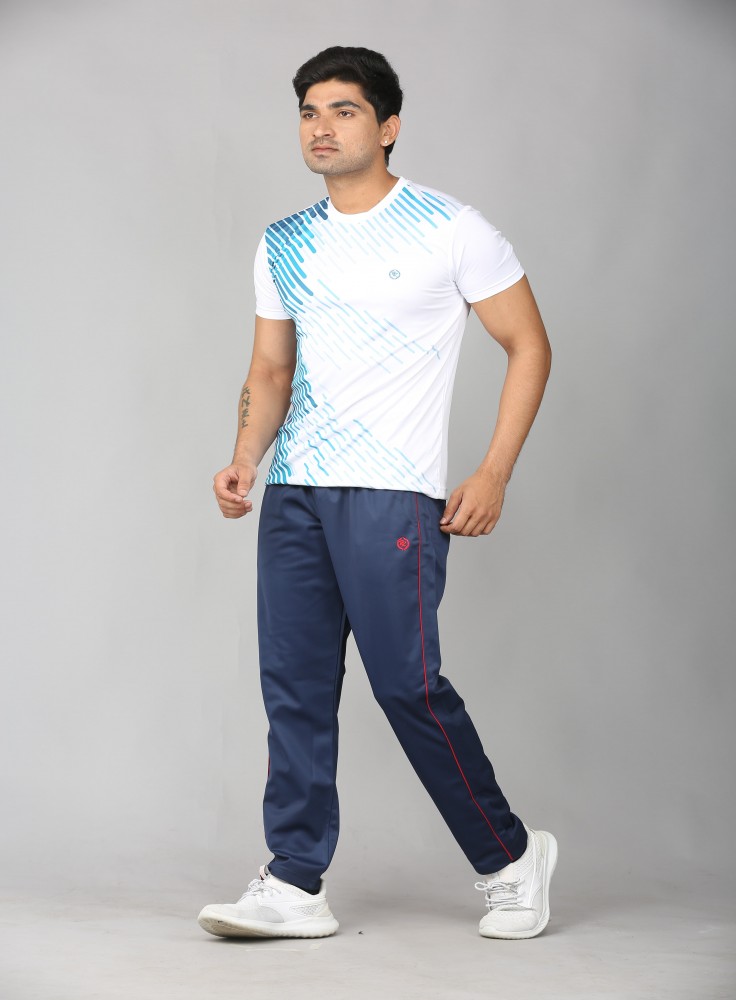 Navy Blue Jogging Wear with Blue Stripped White T-Shirt