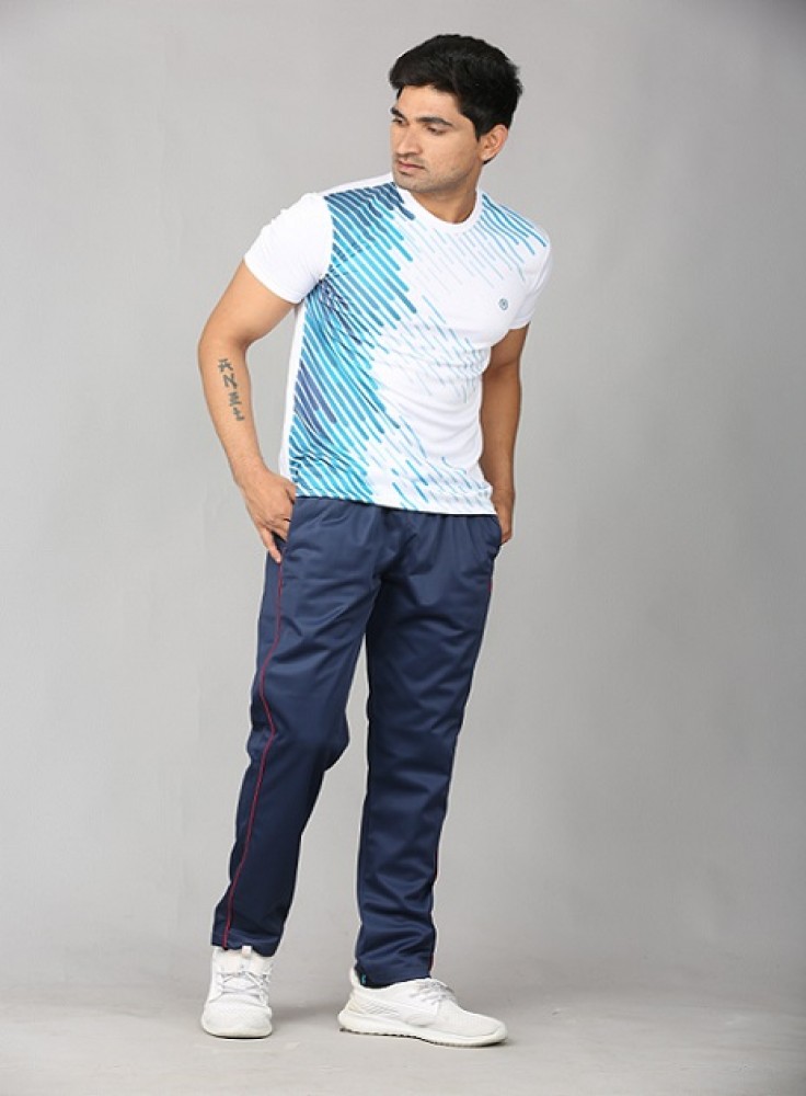 Navy Blue Jogging Wear with Blue Stripped White T-Shirt