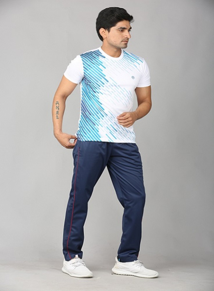 Navy Blue Jogging Wear with Blue Stripped White T-Shirt