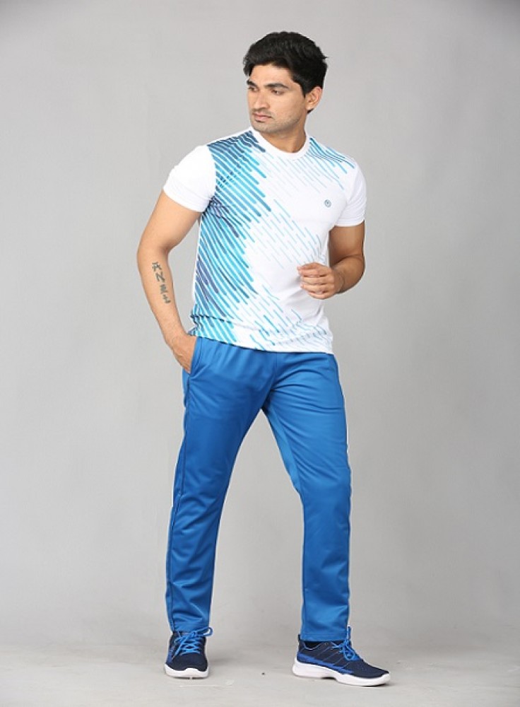 Royal Blue Jogging Wear with Blue Stripped White T-Shirt