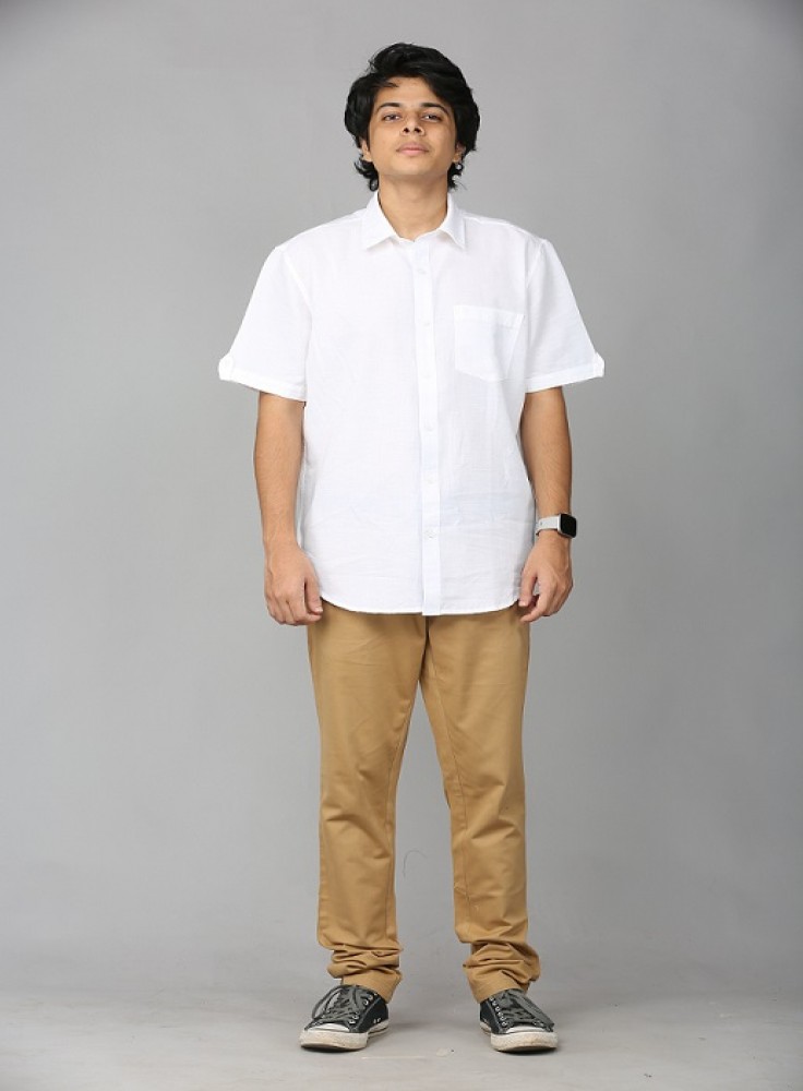 Linen Half Sleeve White Shirt