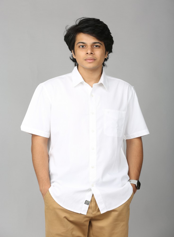 Tuxedo Half Sleeve White Shirt